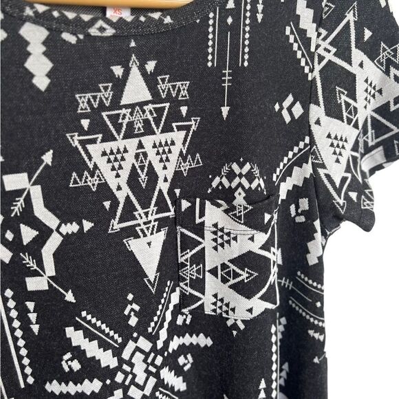 LuLaRoe Black and White Aztec Print Carly Dress Size XS - Picture 2 of 6